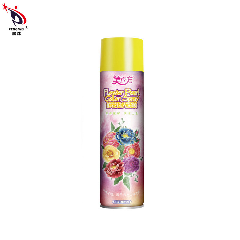 MSDS 350ml Flower Pearl Color Spray , Tinplate Paint Spray For Flowers
