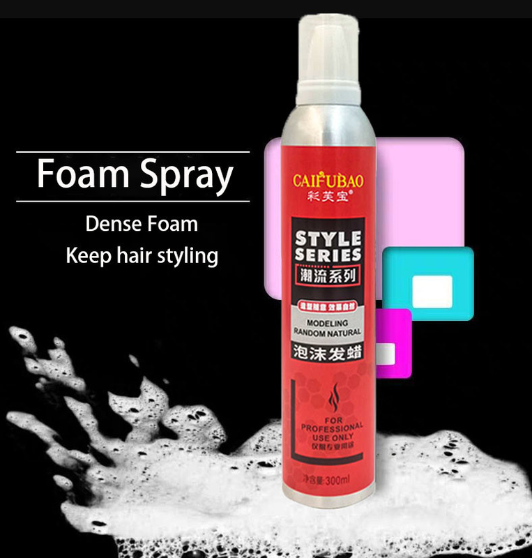 Custom Quick Dry Hair Spray Strong Hold Portable Barber Natural Styling Mousse 300ml