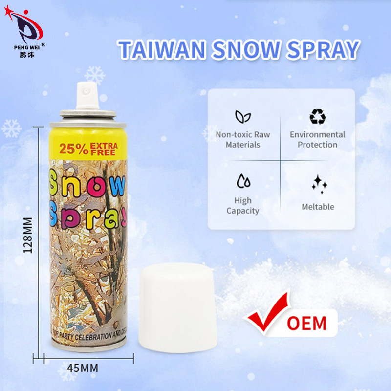 Non-Toxic Odorless Customized Instant Artificial Snow Spray With Shelf Life 3 Years