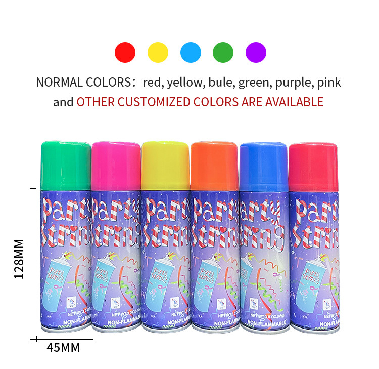 Custom Made Funny 80g Colorful Silly String Spray Wedding Celebration